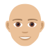 👨🏼‍🦲 man: medium-light skin tone, bald display on JoyPixels